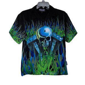 silver point shirt  Short Sleeve boy’s size M  green & black